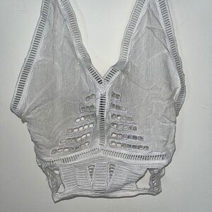 Boho white halter top